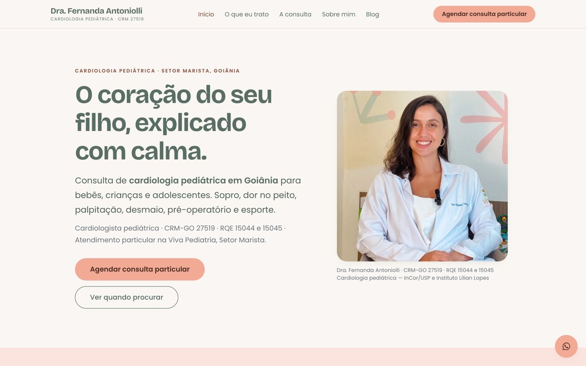Home do site da Dra. Fernanda Antoniolli