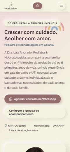 Site da Dra. Laiz Andrade no celular