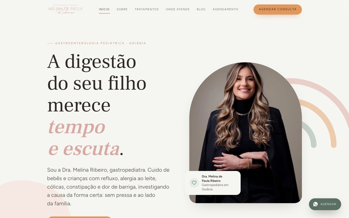 Home do site da Dra. Melina Ribeiro