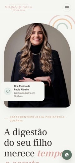 Site da Dra. Melina Ribeiro no celular