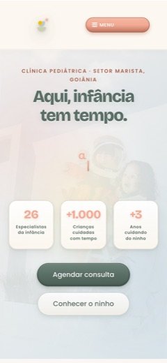 Site da Viva Pediatria no celular
